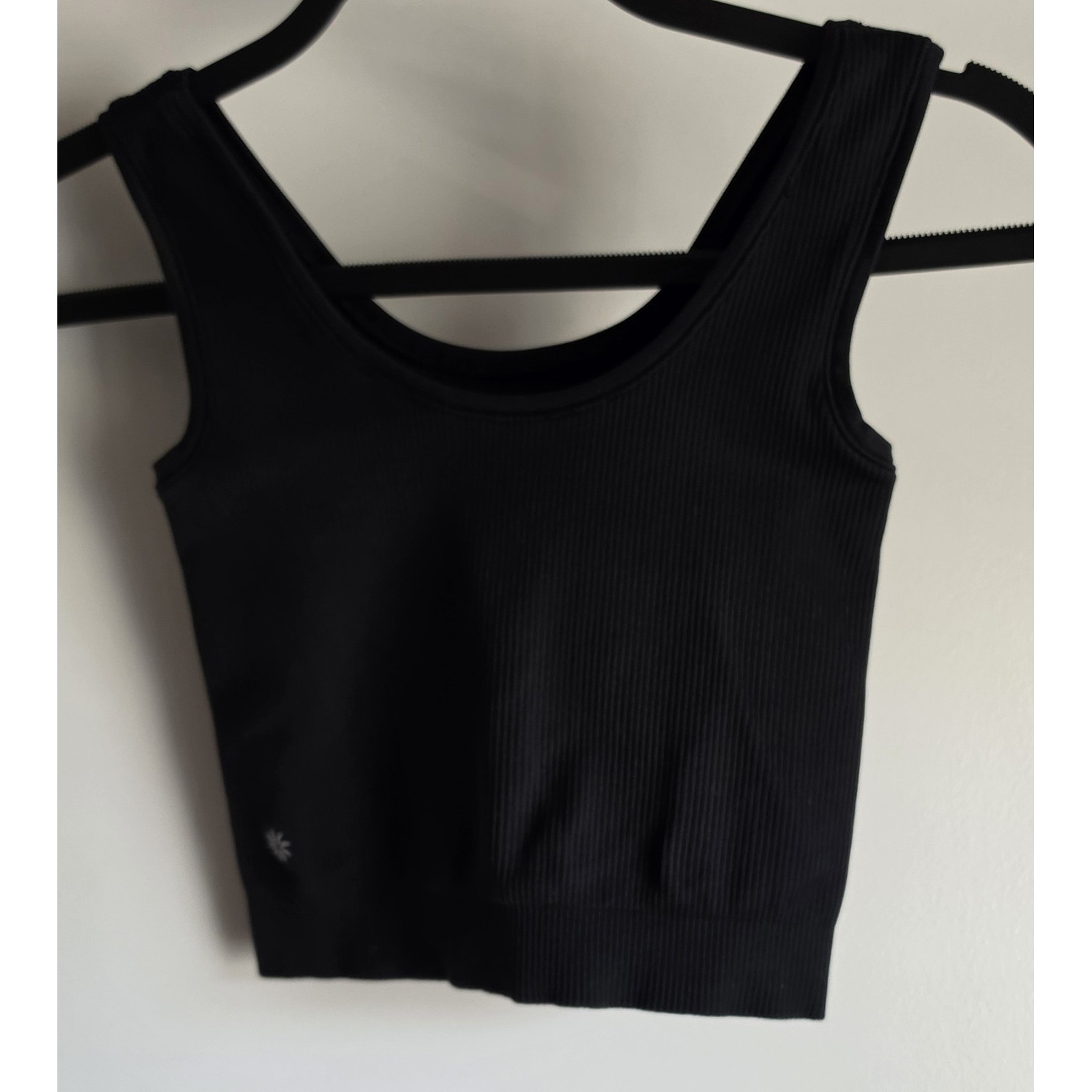 Athleta Black Ribbed Sleeveless Tank Top Scoop Neck Active Athleisure Cami